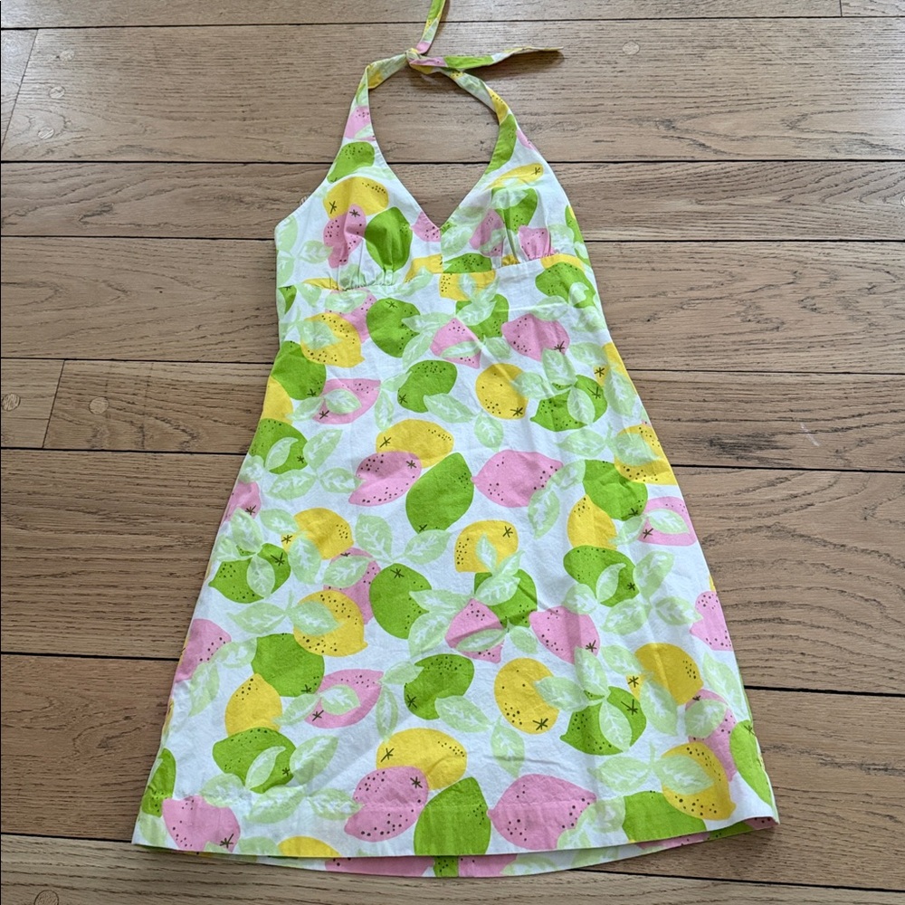 Lilly Pulitzer Multicolor Cotton Blend Halter dress size 2 - Picture 3 of 7